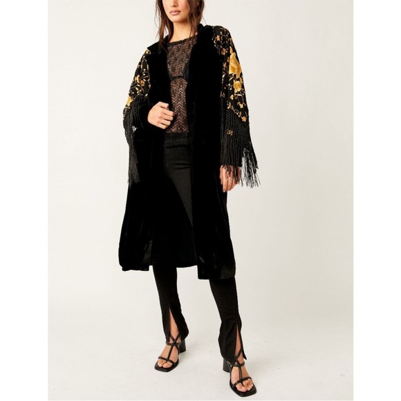 NWT FREE PEOPLE Bali Rosalina Duster / Black - Picture 2 of 6